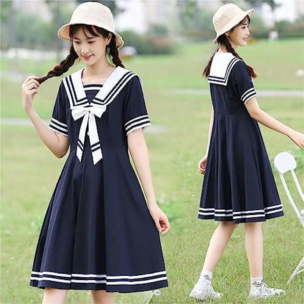 Amazon.co.jp: [売店] セーラー服 レディース 半袖 ワンピース A