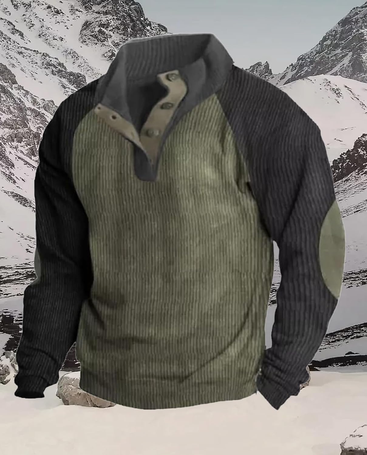 Western Sweatshirts for Men Aztec Retro Pullover Quarter Zip Sweatshirt Mens Stitching Color Fleece Sweatshirt - Image 4