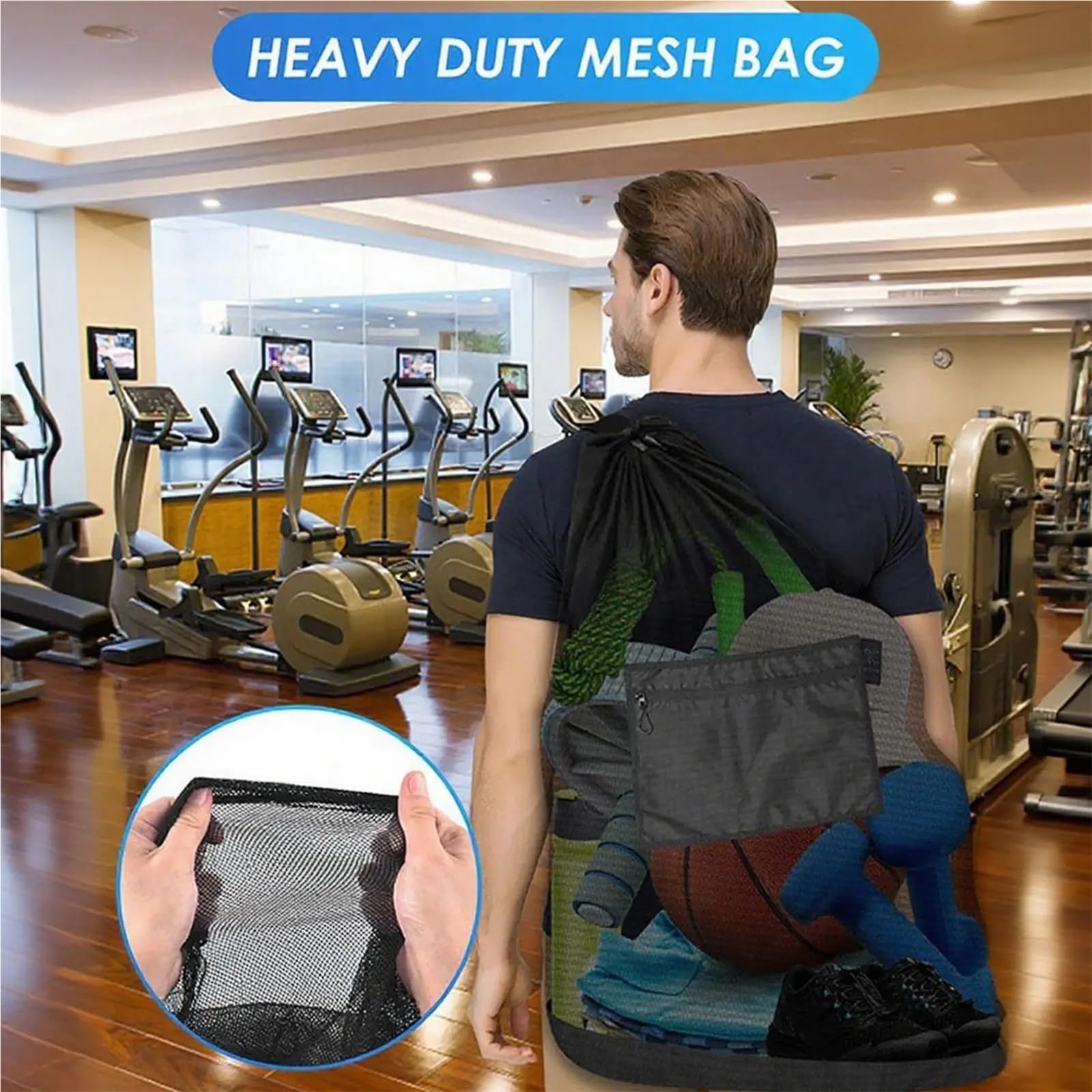 Borsa da calcio in rete resistente 4 pezzi, borsa multifunzionale for riporre attrezzature sportive, for atleti, giovani, donne e adolescenti per Palla