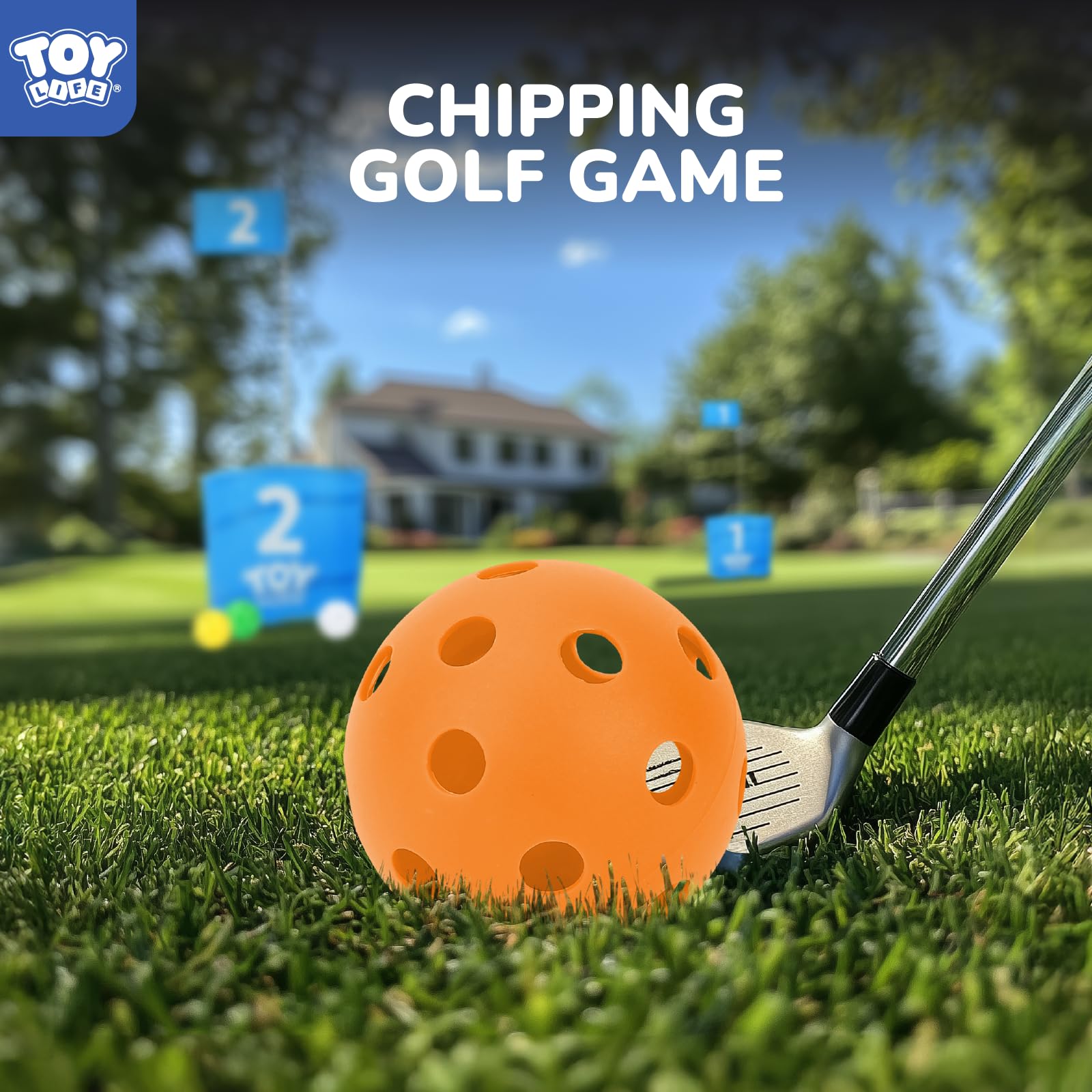 TOY Life Golf Game Set, Backyard Golf Bucket Game for Adults Kids, 6 Holes Golf Course with Balls and Flag, Outdoor Indoor Golf Yard Game with Clubs for Beach, Camping and Lawn