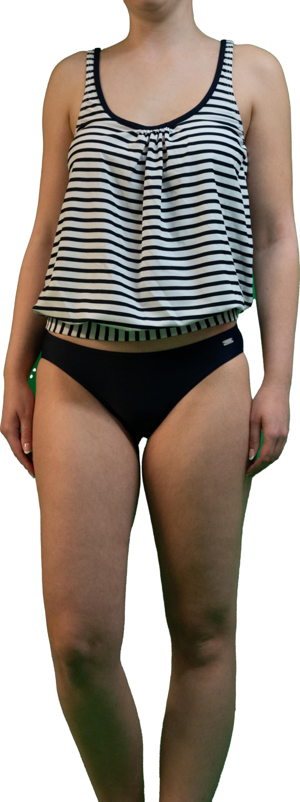 Venice Beach Damen Oversize-Tankini-Top mit Streifenmuster, bequem, lässig