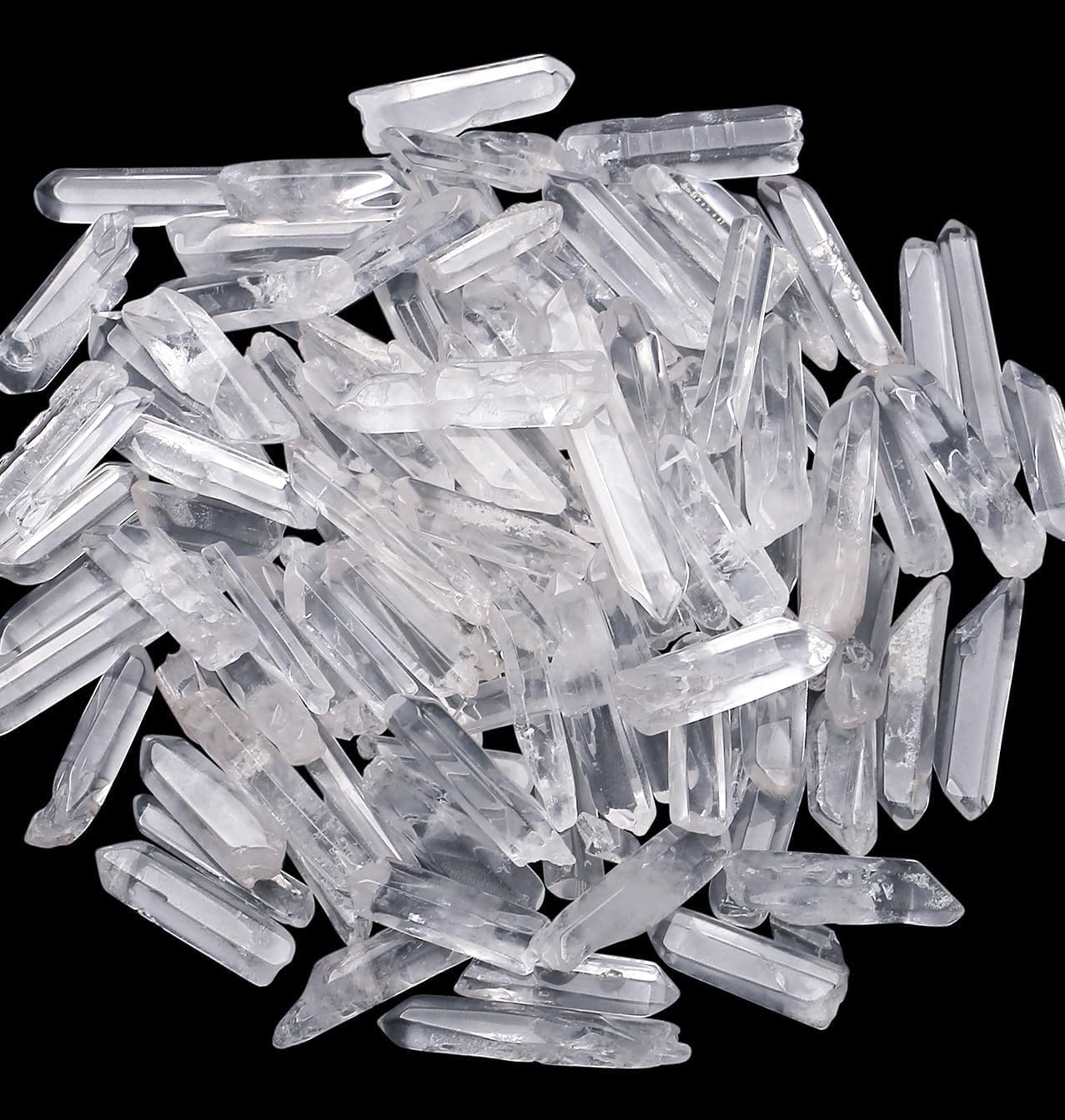 XIANNVXI 0.45lb Clear Quartz Crystal Points Natural Clear Quartz Chips Bulk Tumbled Raw Clear Quartz Points Clear Quartz Stones Reiki Meditation Supplies 0.39"-1.18"