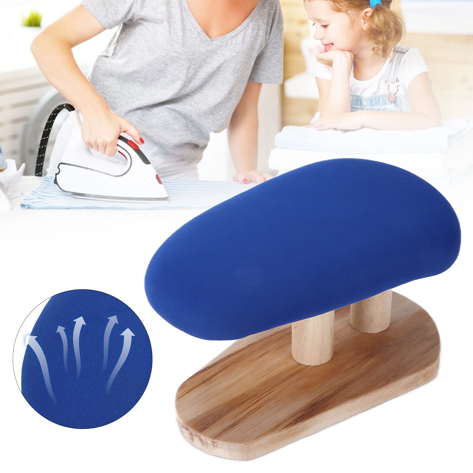 Asse da Stiro da Tavolo Compatta Tappetino Legno Cucito 30x30cm, 0 Fibre Sintetiche 0 Adesivi Chimici, 100% Cotone Trapuntato, per Sartoria Viaggio Piccoli Spazi
