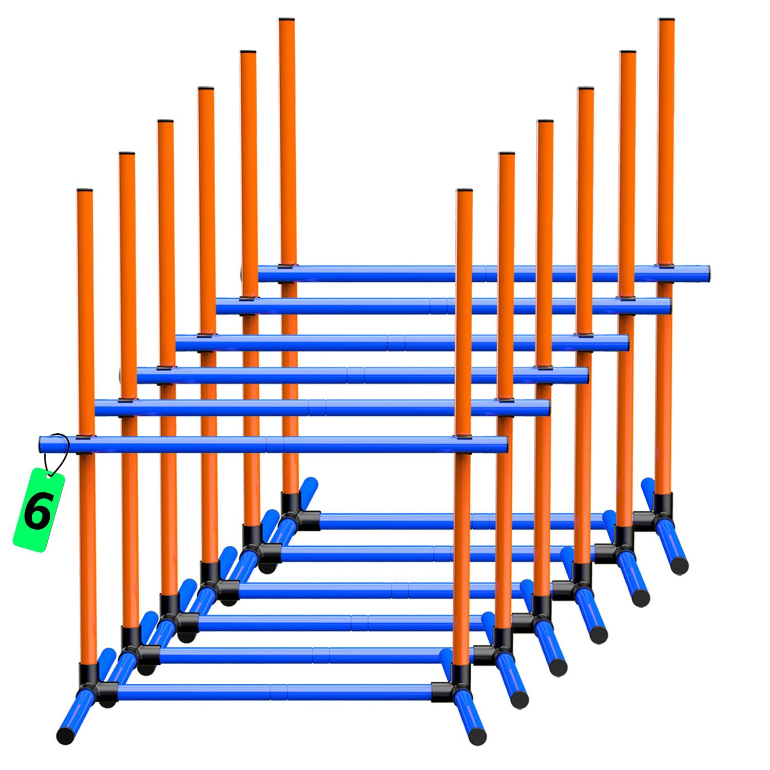 Agility Set Hunde Hürdenset Ausrüstung für Hundetraining mit 6 x Hürden Höhenverstellbar