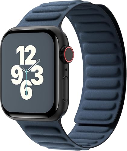 OCTT Correa magnética FineWoven de color azul pacífico compatible con Apple Watch Band de 1.496 pulgadas, 1.575 pulgadas, 1.614 pulgadas, correa