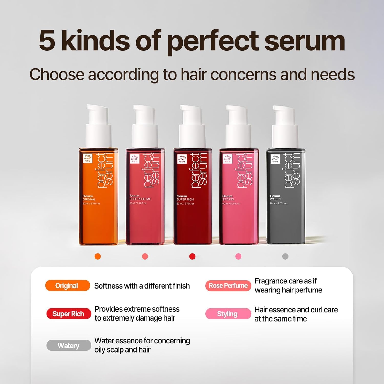 LightUp Mise en Scene Perfect Repair Hair Serum 80ml - Made in
