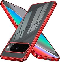 Google Pixel 10 Case Google Pixel 10 Pro Case Clear Pixel 10 / Pixel 10 Pro Smartphone Case Transparent Soft TPU Thin Cover Back Clear Red with Strap Hole Lightweight Shockproof Red