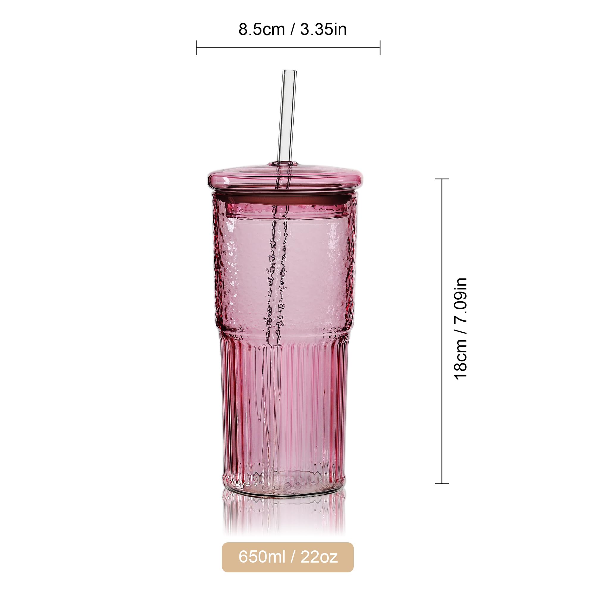 Glazen beker met rietje - Glazen bekers met deksels en rietjes | Draagbare 375 ml ijskoffie glazen drinkbekers voor koffie, coocktail, thee, water, bier, frisdrank