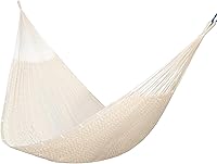 PNAEUT Handwoven Mayan Double Rope Hammock, X-Large 600 lbs Capacity for 2, Soft Thick Outdoor Indoor with Straps & Bag (Nature)