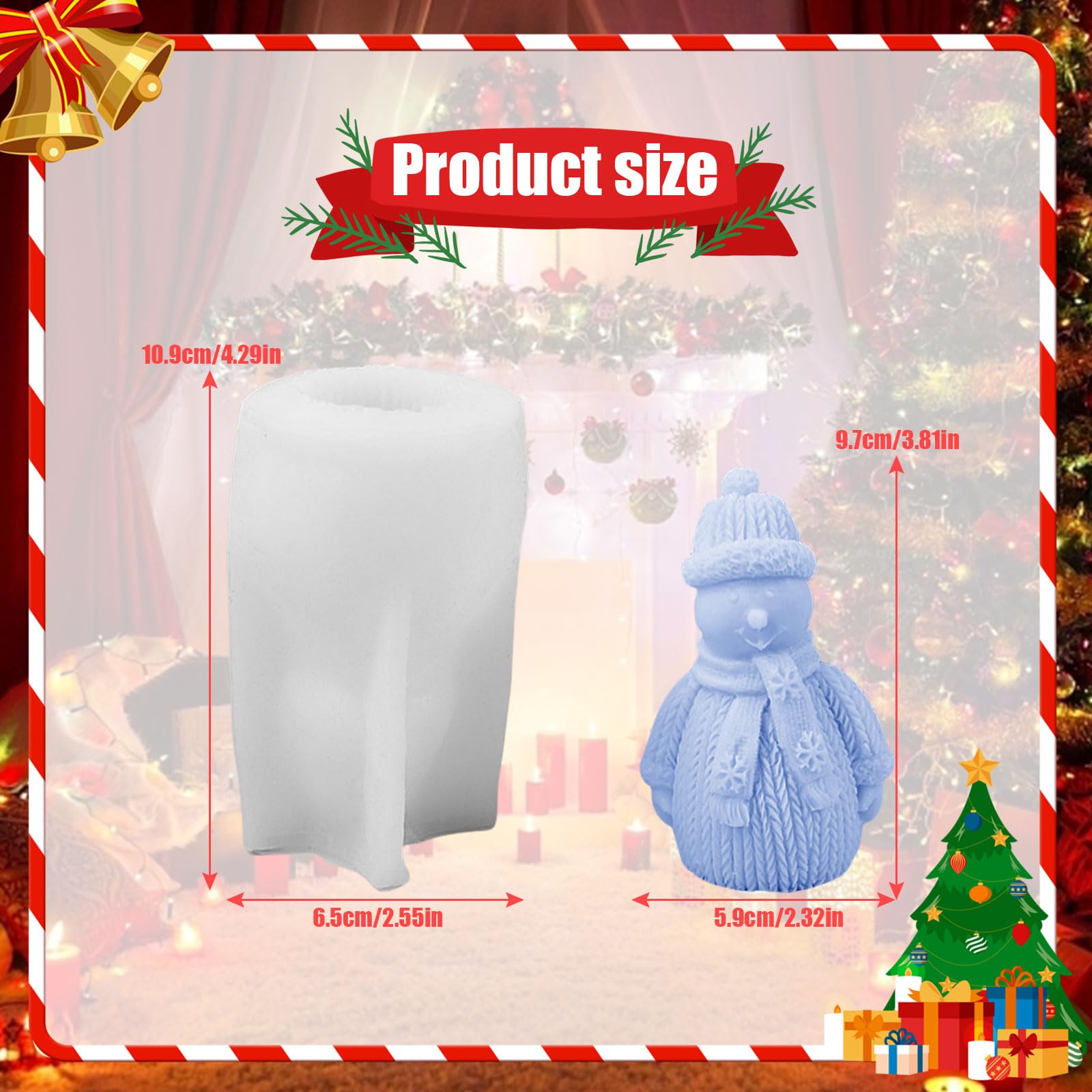 3D Christmas Snowman Candle Moulds - Image 2
