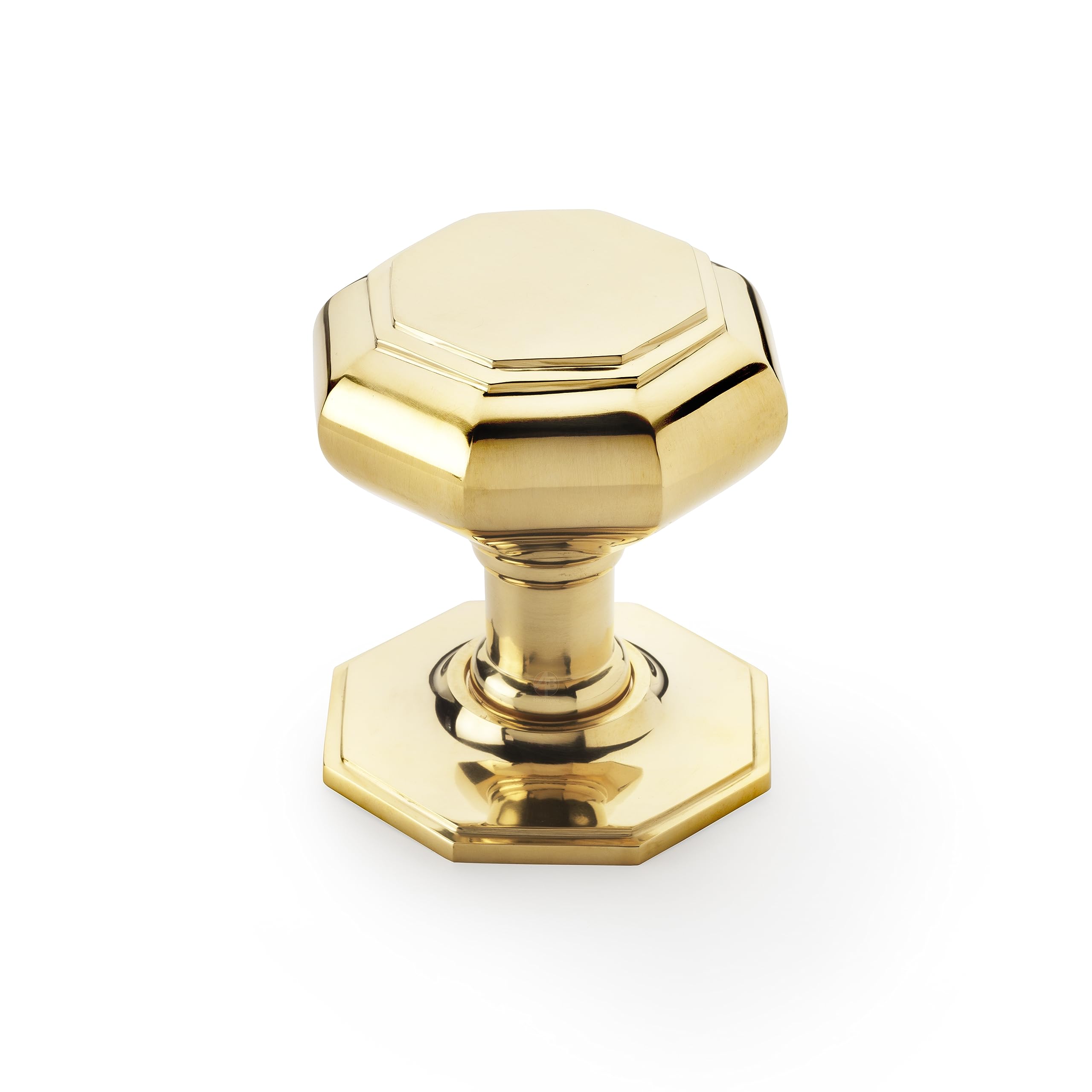 A.b Hardware Brass Very Large Polished Octagonal Centre Door Knob Antique Pull Front Handle 11Cm