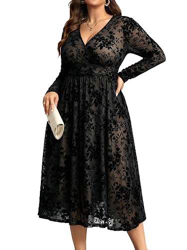 RWJ Plus Size Dresses for Curvy Women Long Sleeve Fall
