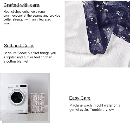 Miniatura 6 de YISUMEI Manta de forro polar con diseño de gato astronauta con diseño de cielo estrellado azul, suave, cálida y acogedora para niños y adultos, 50 x