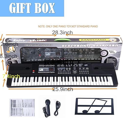 Miniatura 2 de SEMART teclado Piano digital piano eléctrico portátil teclado de música electrónica de 61 teclas juguete para niños principiantes niños pequeños