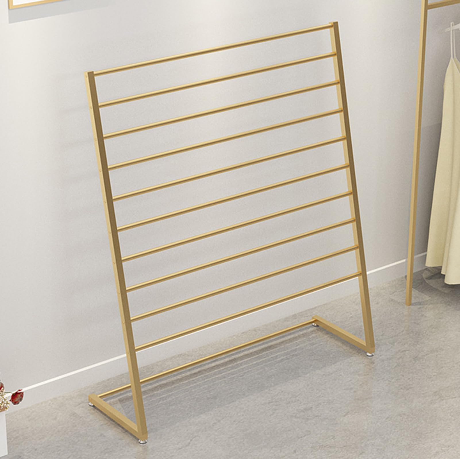 Scaffale di esposizione della sciarpa del metallo di 10 livelli per l'abbigliamento Boutique Freestanding Commercial Garment Organizer Stand per lo scialle Hijab Pantaloni di seta del negozio al