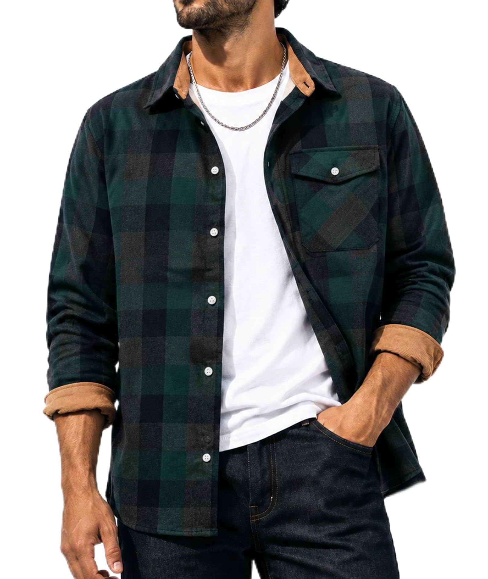 SwissWell Camicia Flanella Uomo a Quadri Felpe Manica Lunga | Camicia Quadri Uomo Flanella Casual Maniche Lunghe Camicia Boscaiolo Felpe Felpata Autunnale Invernale per Outdoor Sportivo