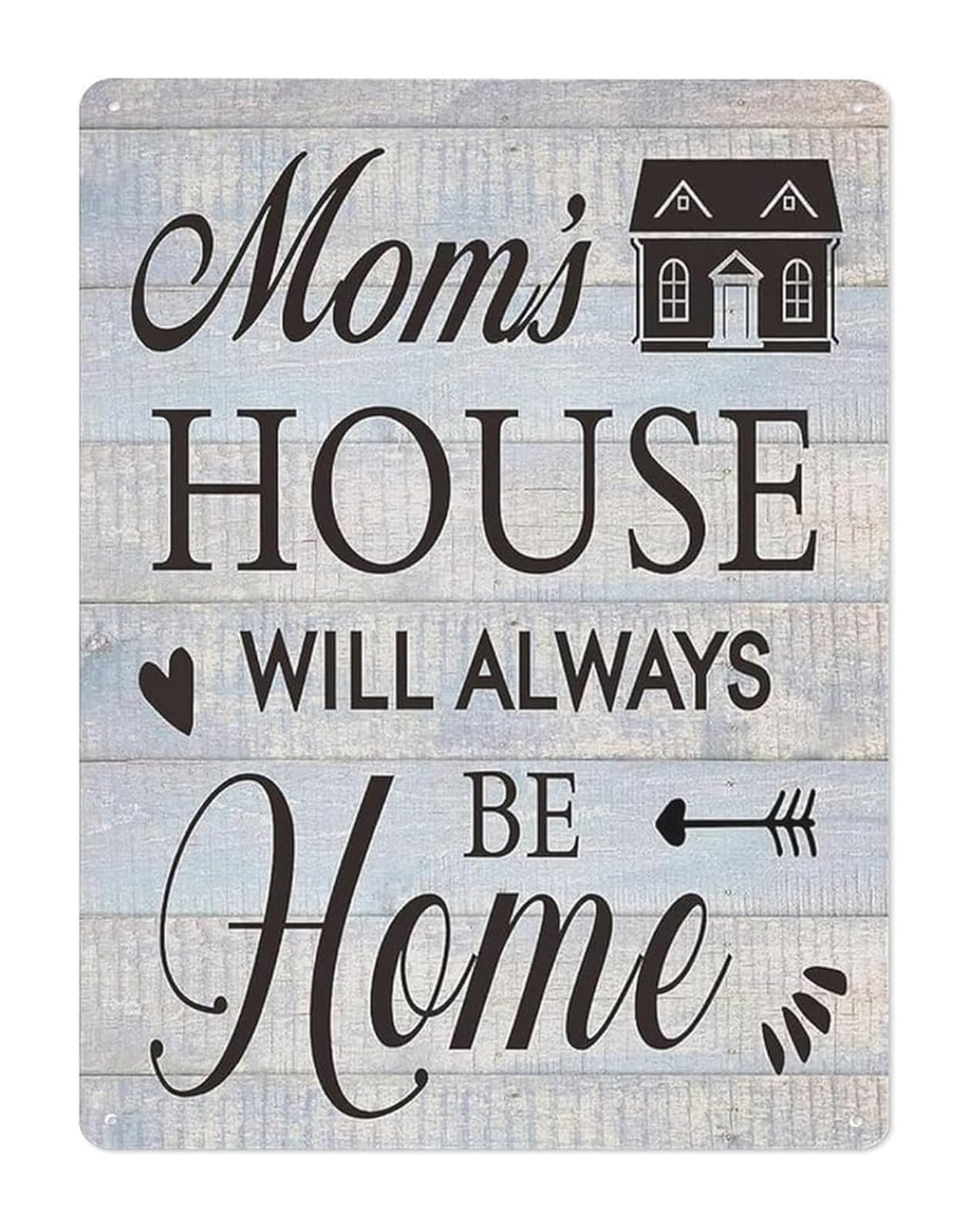 EKFBQBGW Sentimental Gift For Mother Moms House Quote Rustic Metal Tin Plaque Farmhouse Wall Decor for Home Living Room 8 X 12 in