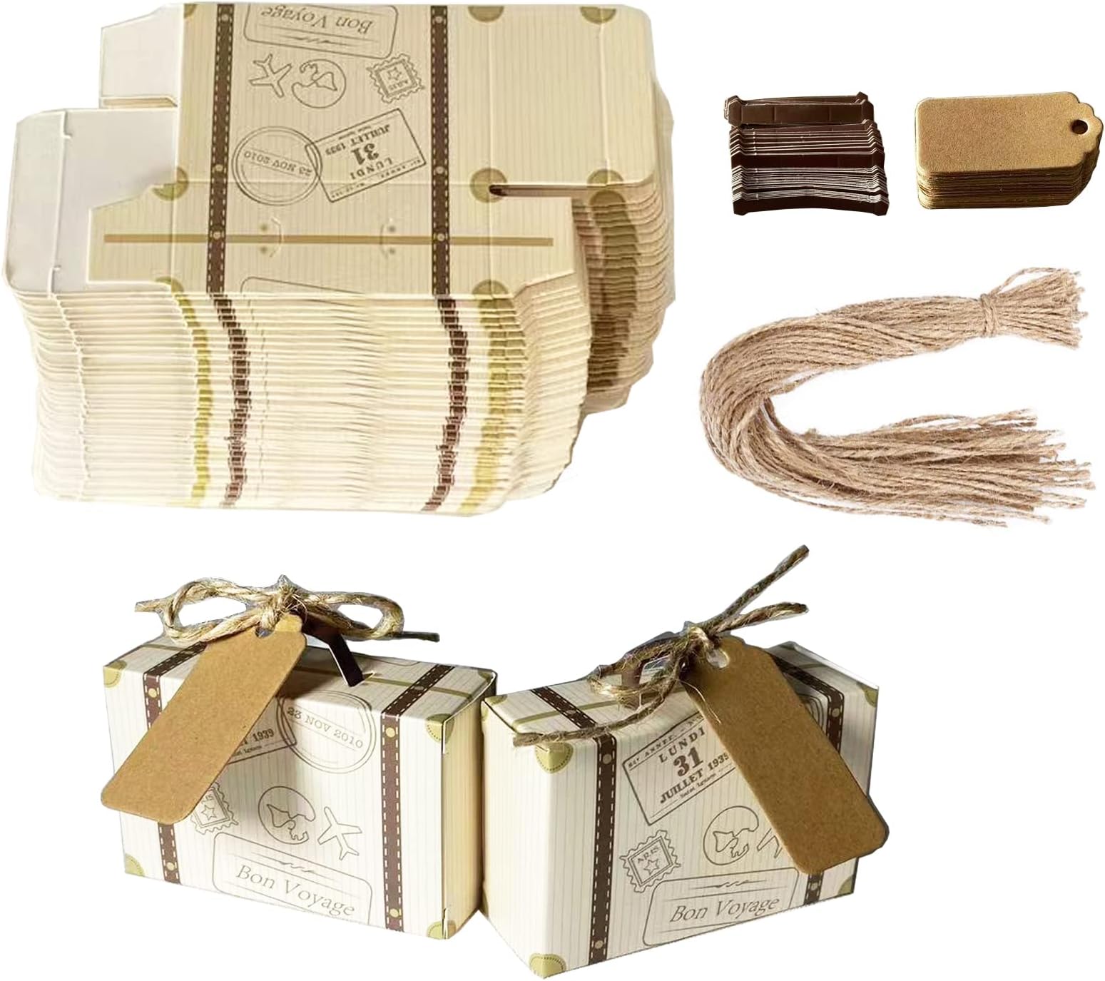 50 Scatoline Portaconfetti In Carta Verde Con Nastro – Perfette Per Matrimonio, Battesimo, Comunione E Feste