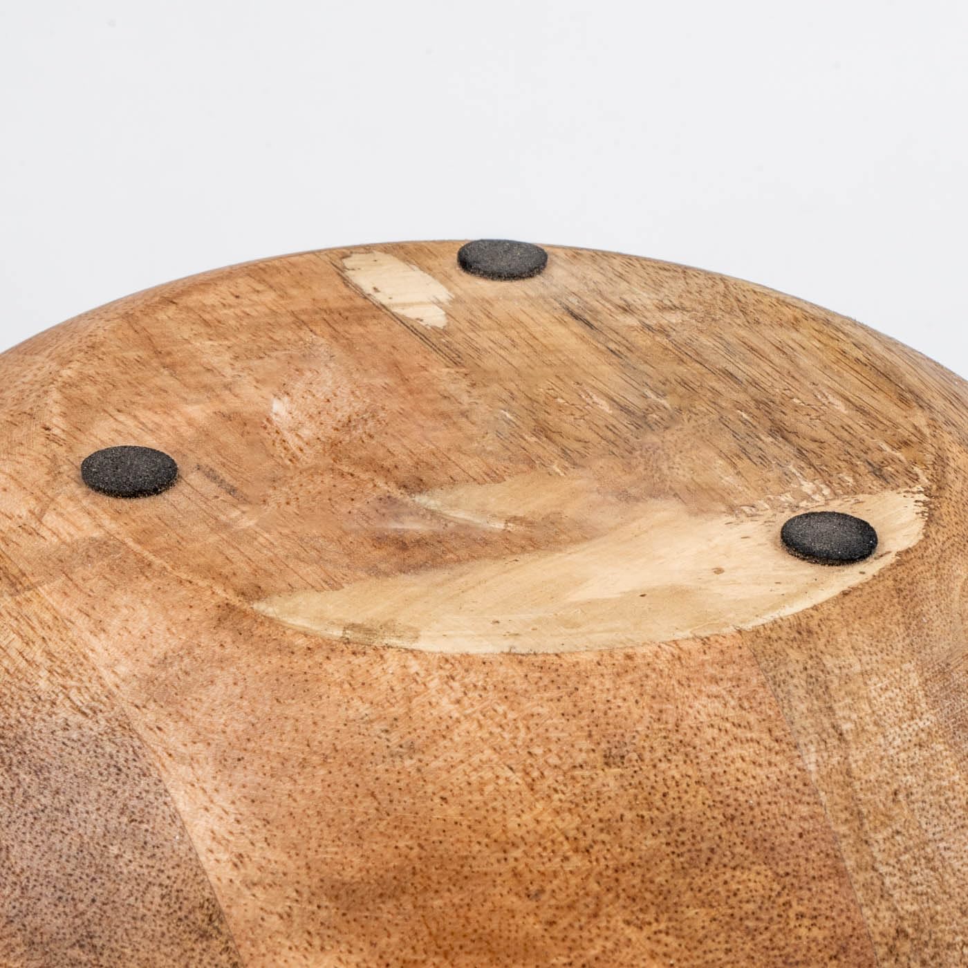 levandeo Schüssel 35cm Mango Holz Creme Perlmutt Emaille Schale Bowl Salatschüssel Deko Servierplatte Tischdeko Dekoration