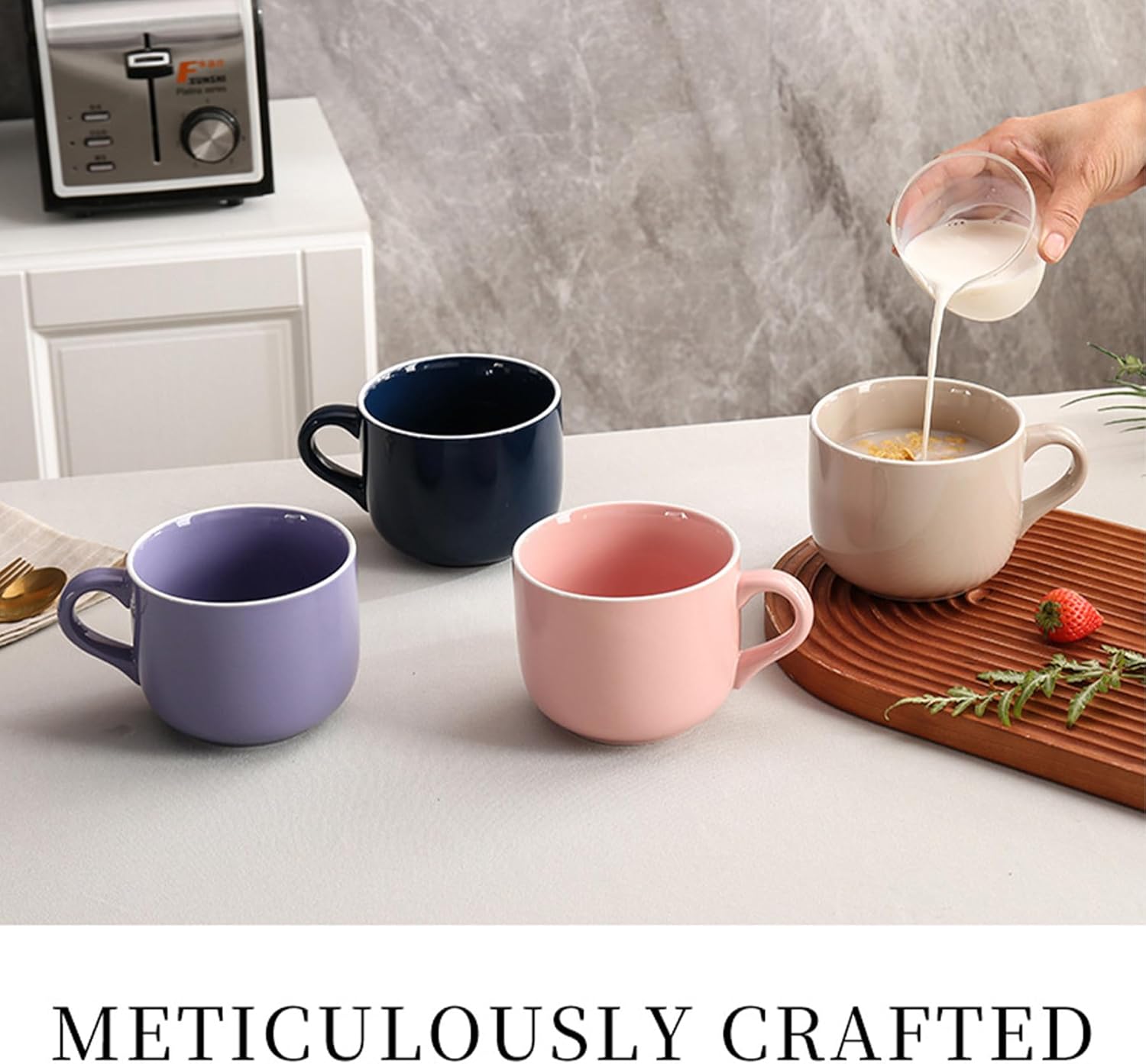 Extra Large Porcelain Coffee 23 Oz Mug, Breakfast Cup and Soup Bowl, Microwave and Dishwasher Safe, Jumbo Wide Mug with Handle - Image 6