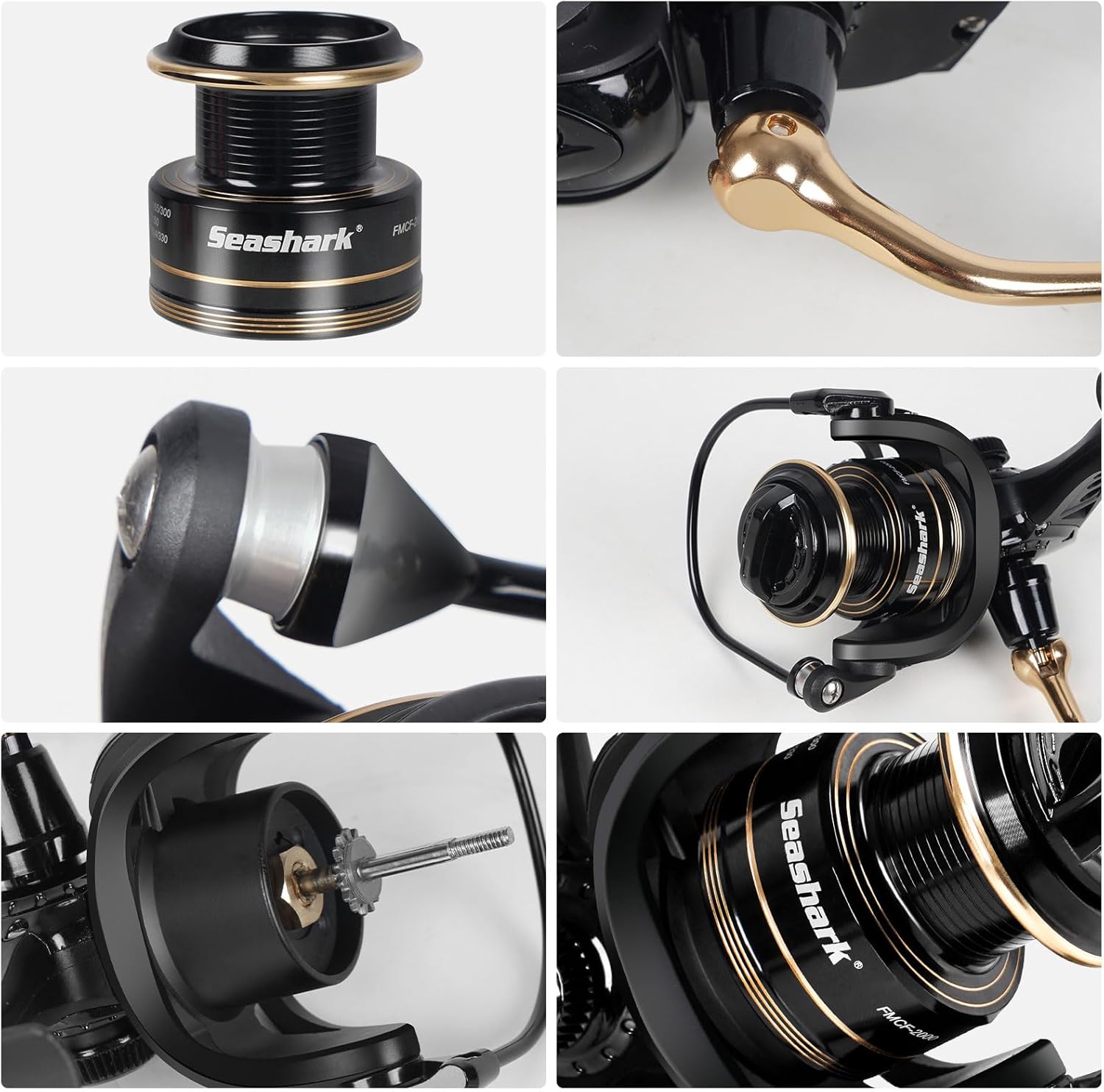 Spinning Fishing Reel FMCF,Freshwater and Seawater Fishing Reel, Max 17.6lb Carbon Resistance, High Speed Gear Ratio, Premium New Rolling Bearing and Drive Gear, Metal Spool and Handle