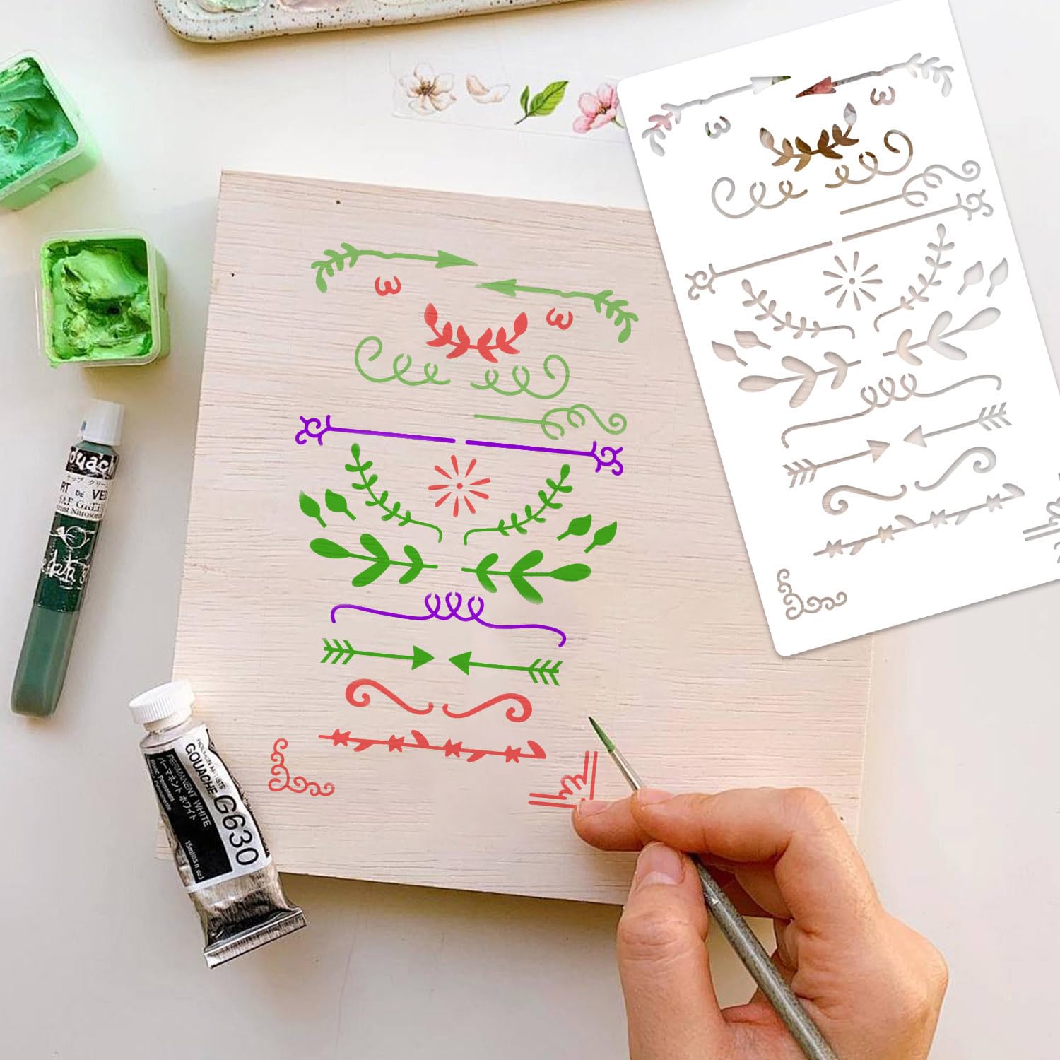 Ensemble 36 Pochoirs Journal Intime 7.1x4.1 Pouces - Accessoires Scrapbooking Et Dessin Réutilisables