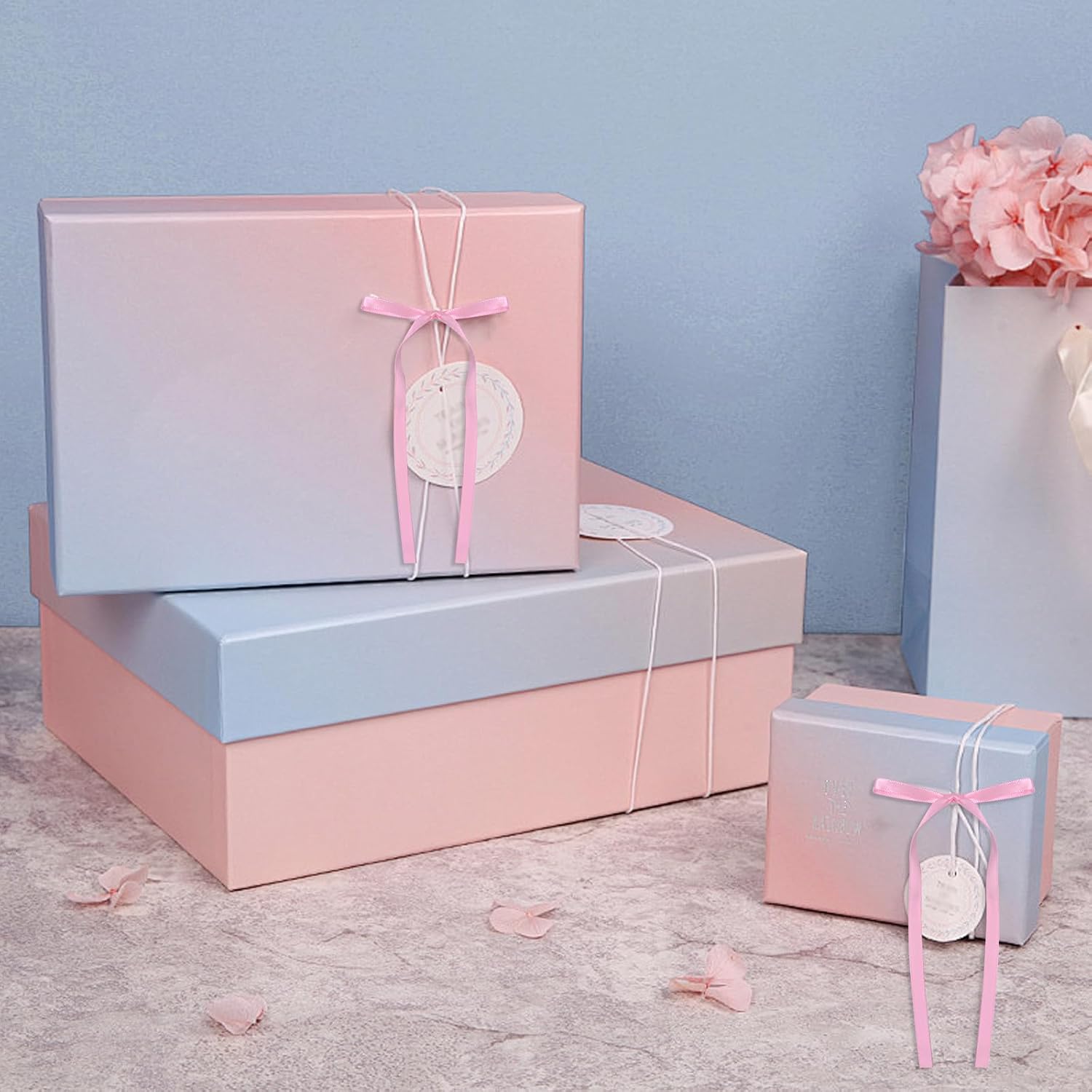 50 Pcs Pink 2.3''x5.9'' Satin Ribbon Bows, Small Twist Tie Bow Twist Tie Bows Premade Bows for Treat Bags, Birthday Party Decorations, Cake Balloons Crafts (Pink) image 5
