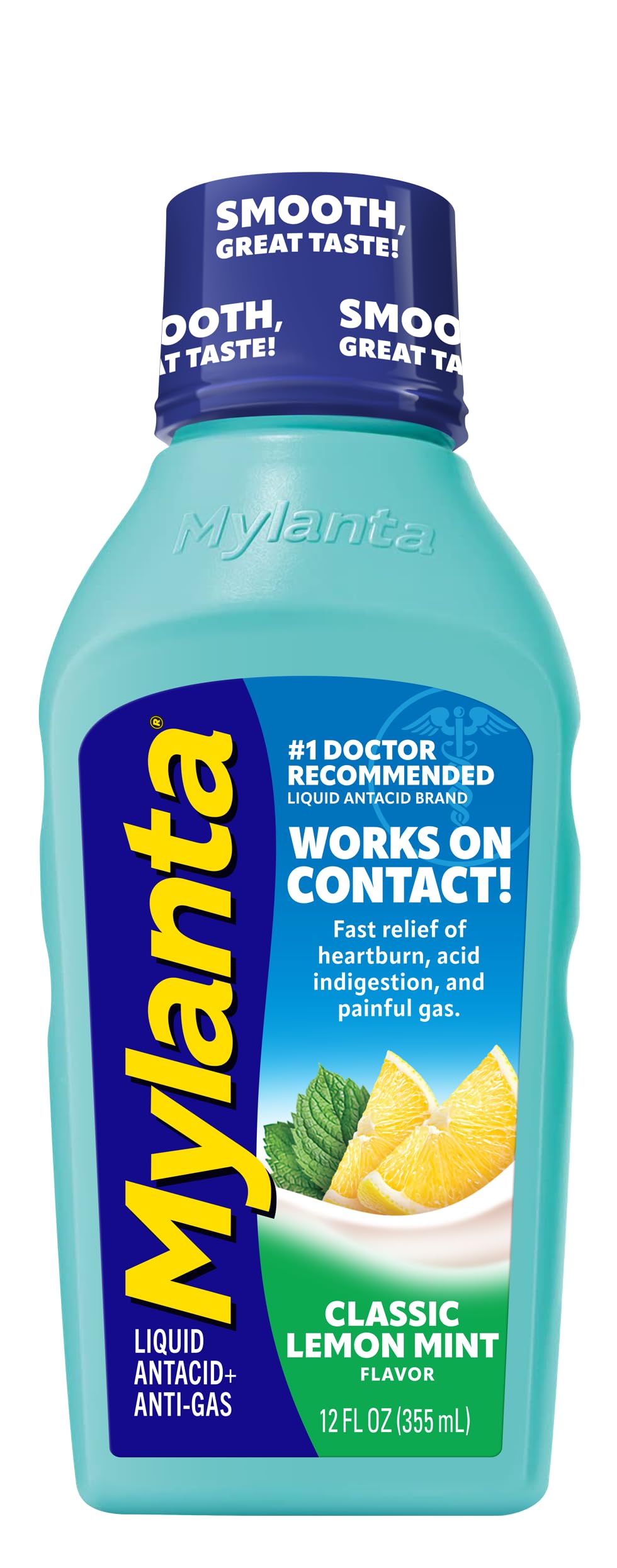 Mylanta Heartburn and Gas Relief, Liquid Antacid, Classic Flavor, 12 Fluid Ounce