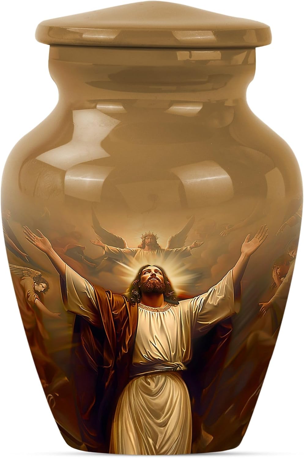 Jesus Cross Urn, Pack of 1 - Urns - Unique - 3 Inch - Funeral Urn Ashes - Keepsake Urn for Human - Adult Cremation for Brother & Sister
