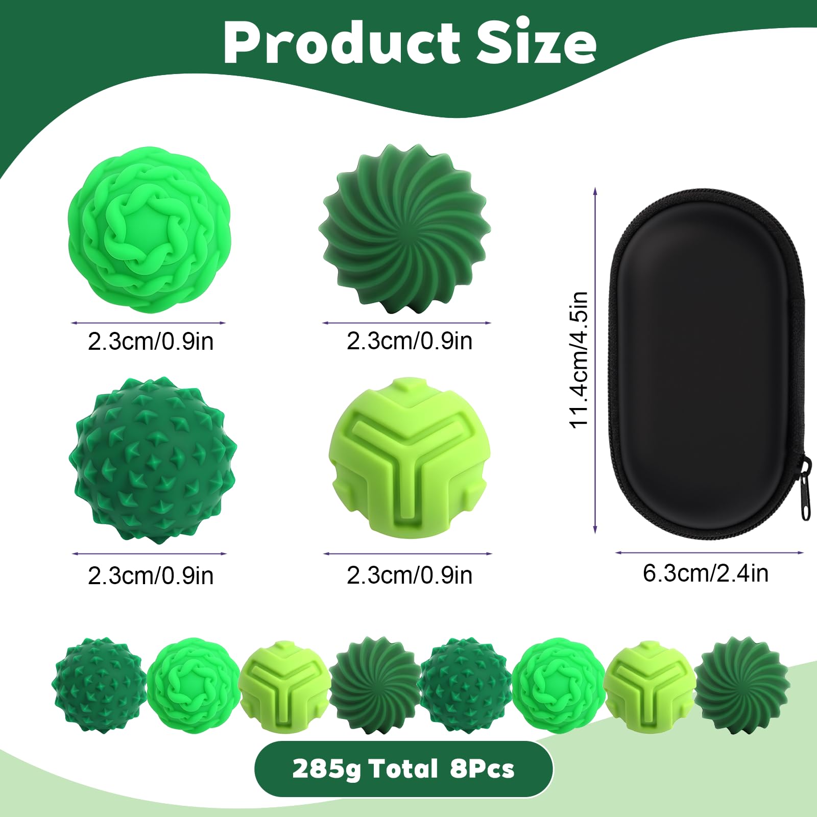 Magnetic Balls Fidget Ball: Magnetic Fidget Balls Sensory Toys Stress Relief for Adults Kids Autism ADHD Focus Office Desk Travel with Case (S Green) - Image 2