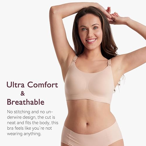 Miniatura 2 de Momcozy Nursing Bras for Breastfeeding, FB039 Comfort Support Seamless Maternity Bra, Pregnancy Sleep Bralette, Full-Coverage