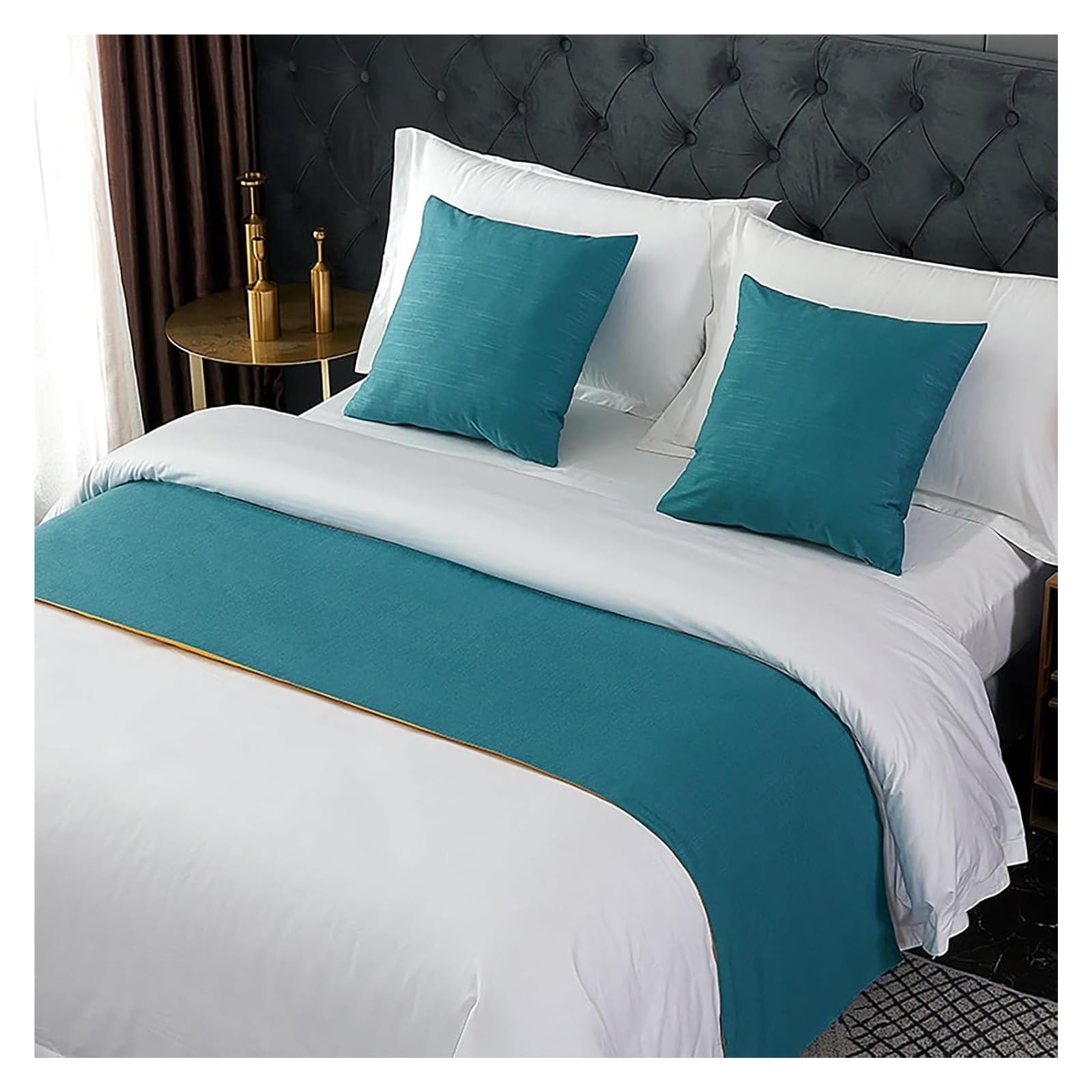 JFGCTYHXY Bed linen throws, Bed Runners & Scarves Solid Single Layer End Scarf, Modern Style(Light Blue,50 * 180cm for 120cm Bed)