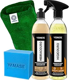 Kit Limpa Hidrata Revitaliza Couro Higicouro Hidracouro 500ml Vonixx | Produtos Para Limpeza de Couro em Geral Banco Bolsa Sapato Jaqueta