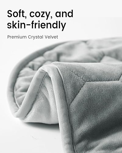 Miniatura 4 de immtree - Almohadilla térmica con peso, manta pequeña con peso de 7 libras para adultos con 6 ajustes de calor, 4 ajustes de temporizador,