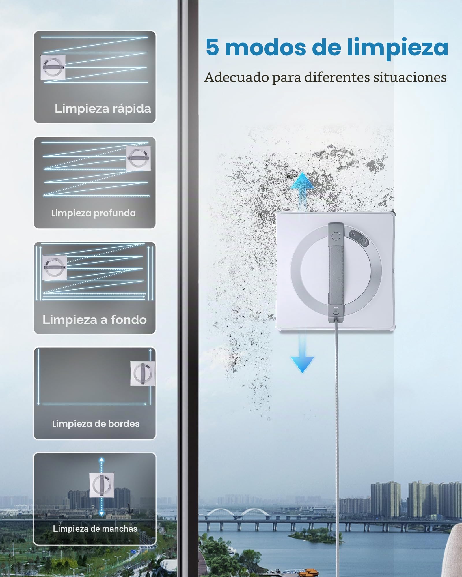 ECOVACS WINBOT W2 Omni Robot Limpiador de Ventanas con estación multifunción 6 en 1, batería integrada de 4500 mAh, Modo de Limpieza de Bordes, tecnología de pulverización de Gran Angular