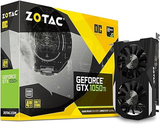 ZOTAC Gaming Geforce GTX 1050Ti OC Edition GDDR5 4GB 128bit PCIe Graphics Card with 1506Mhz Boost Clock & 5 Years Warranty (2 Years Warranty + 3…