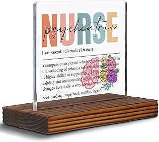 Appreciation Gift for Psychiatric Nurse Clear Desk Decorative Sign, Thank You Gift for Psychiatric Psychiatry Psych Nurse, Trauma Mental Health Nursing School Grad Office Desk Decor Plaques EDC50