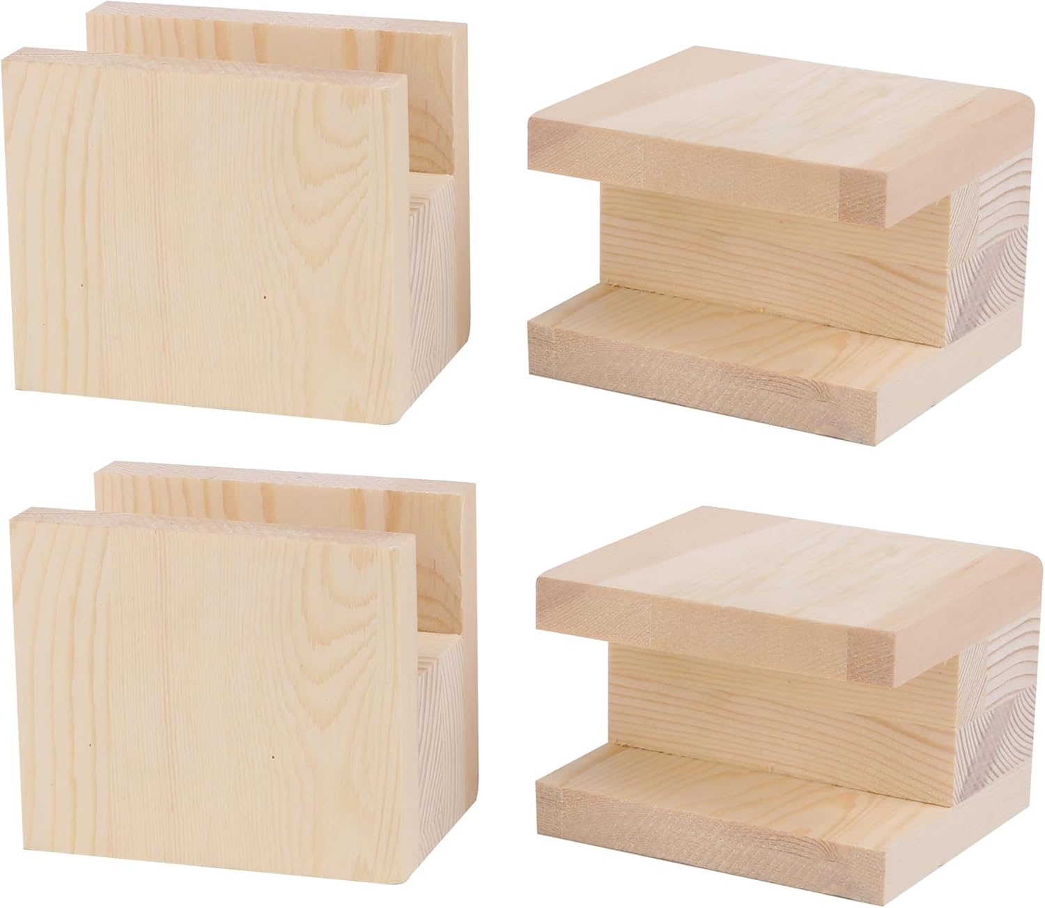 Doublelife SHANOER 4PCS Bed Furniture Risers Heavy Duty Wood Risers for Sofa Table and Chair 3.93x1.96x1.57inch