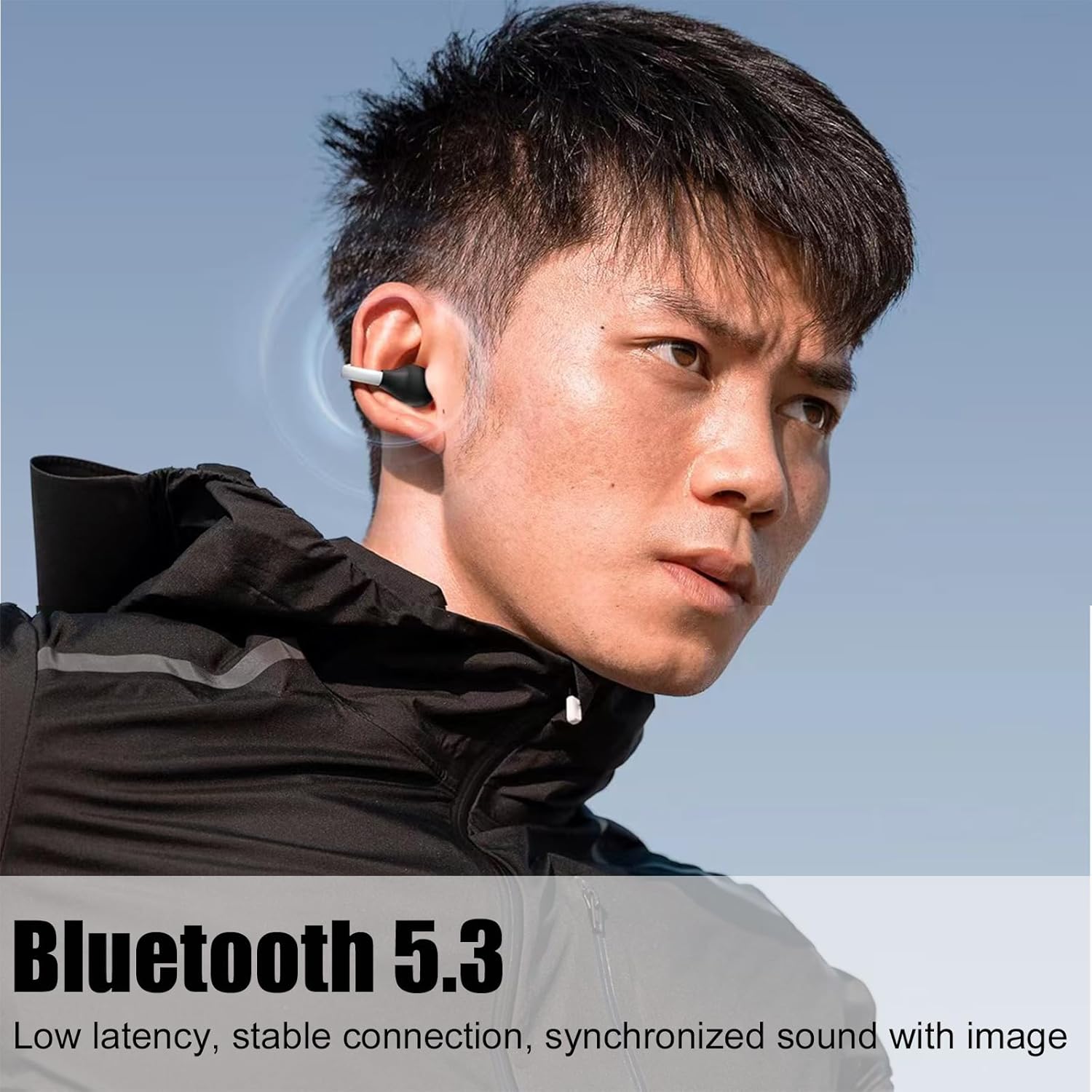 Clip on Earbuds Open Earbuds Wireless Earphones Wireless Bluetooth 5.3 Clip on Headphones Sports Earphones Open Ear Headphones Built-In Microphone With Charging Case for Running (Coffee white)