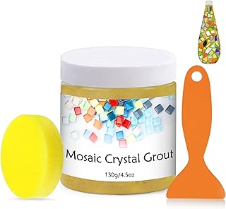 Mosaic Crystal Grout, Mosaics Tile Tools, Mosaic Tile Accessories – Essential for Handmade Grouting and Perfect for DIY Craft Projects (Yellow, 4.5oz)