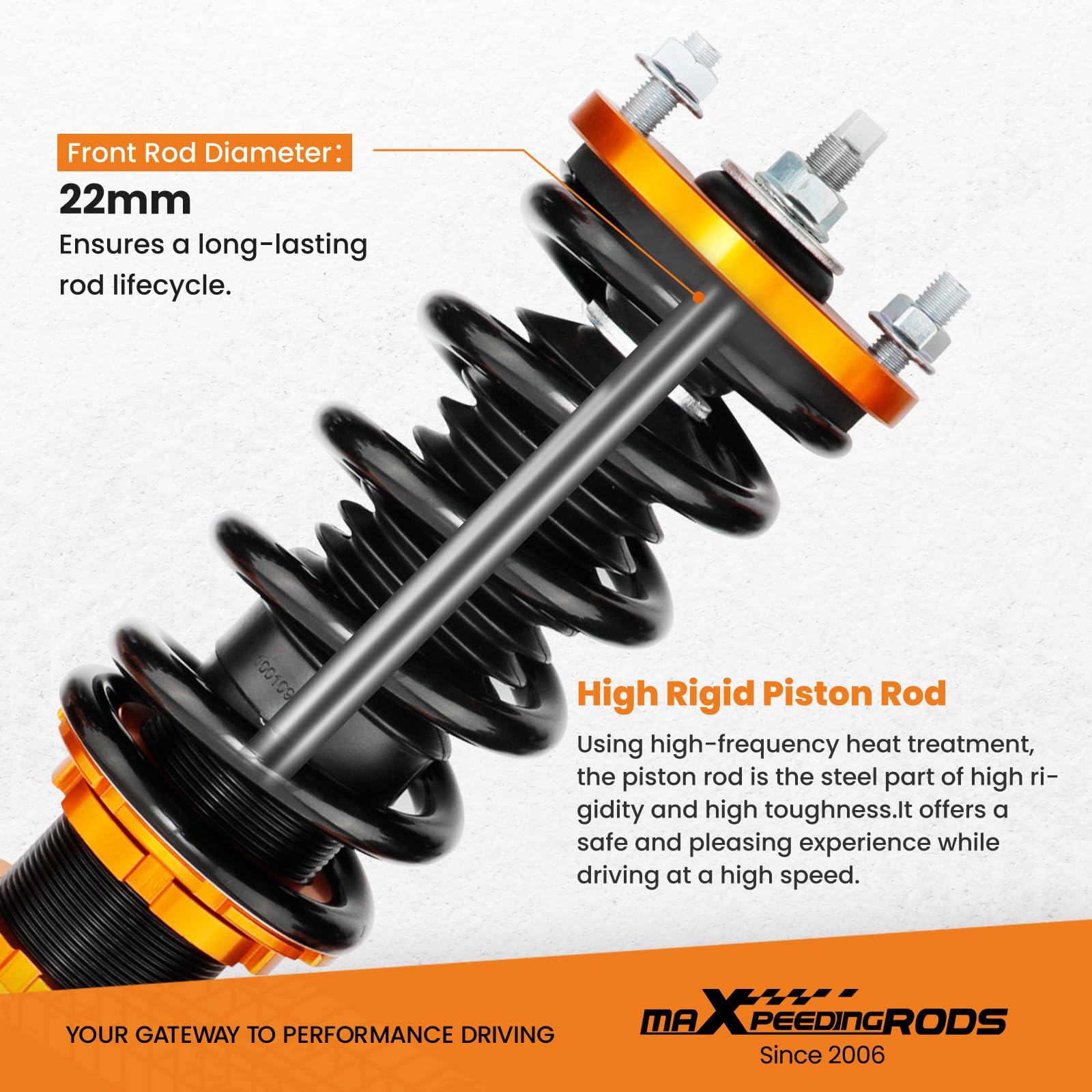 maXpeedingrods Kits de Coilover Amortiguador Muelle de Suspensión