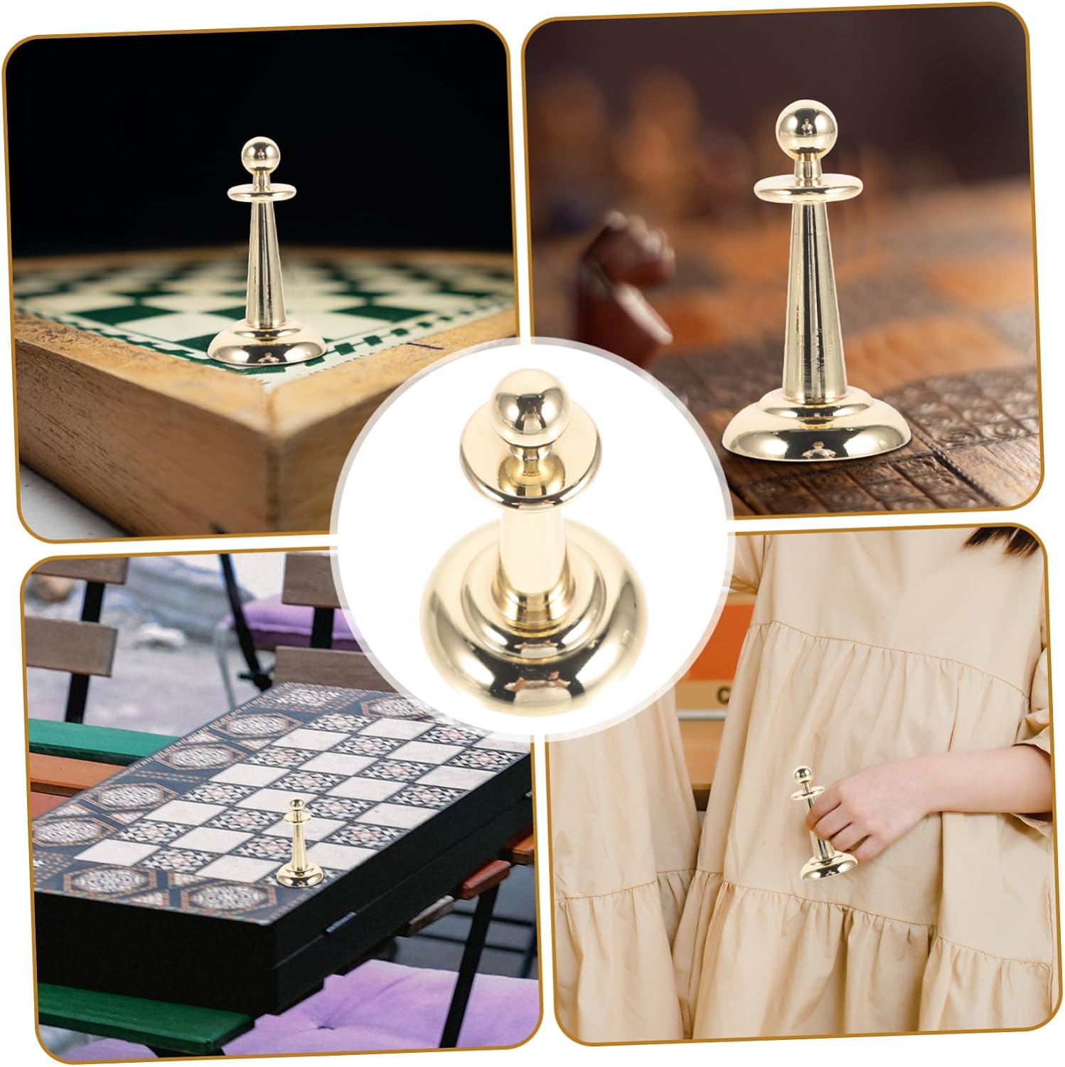 BESTonZON Metal Poker Game Marker Win Marker for Roulette and Table Games Gold Design Multi-use Metal Accessory for Parties and Competitions