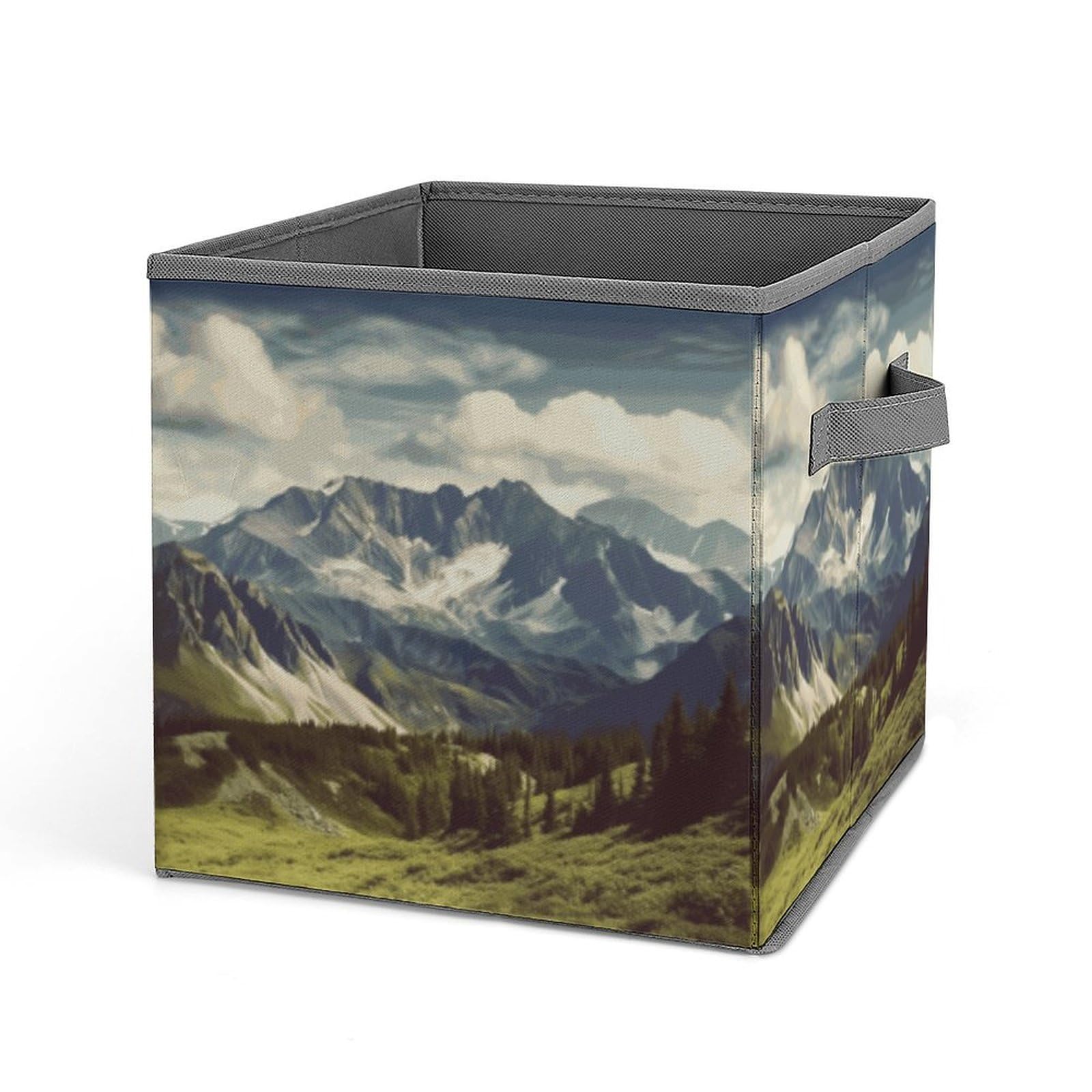 Boîte à jouets et vêtements pour chambre d'enfant design montagne scandinave