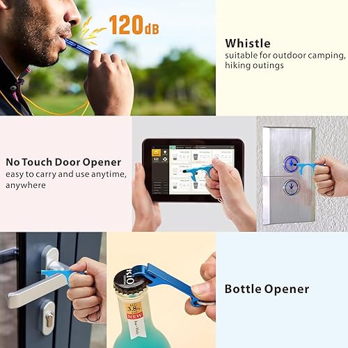 Miniatura 4 de Kit de llaveros para niñas con alarma de seguridad personal, accesorios de llavero Funseeya con sirena personal de seguridad de sonido, lindo