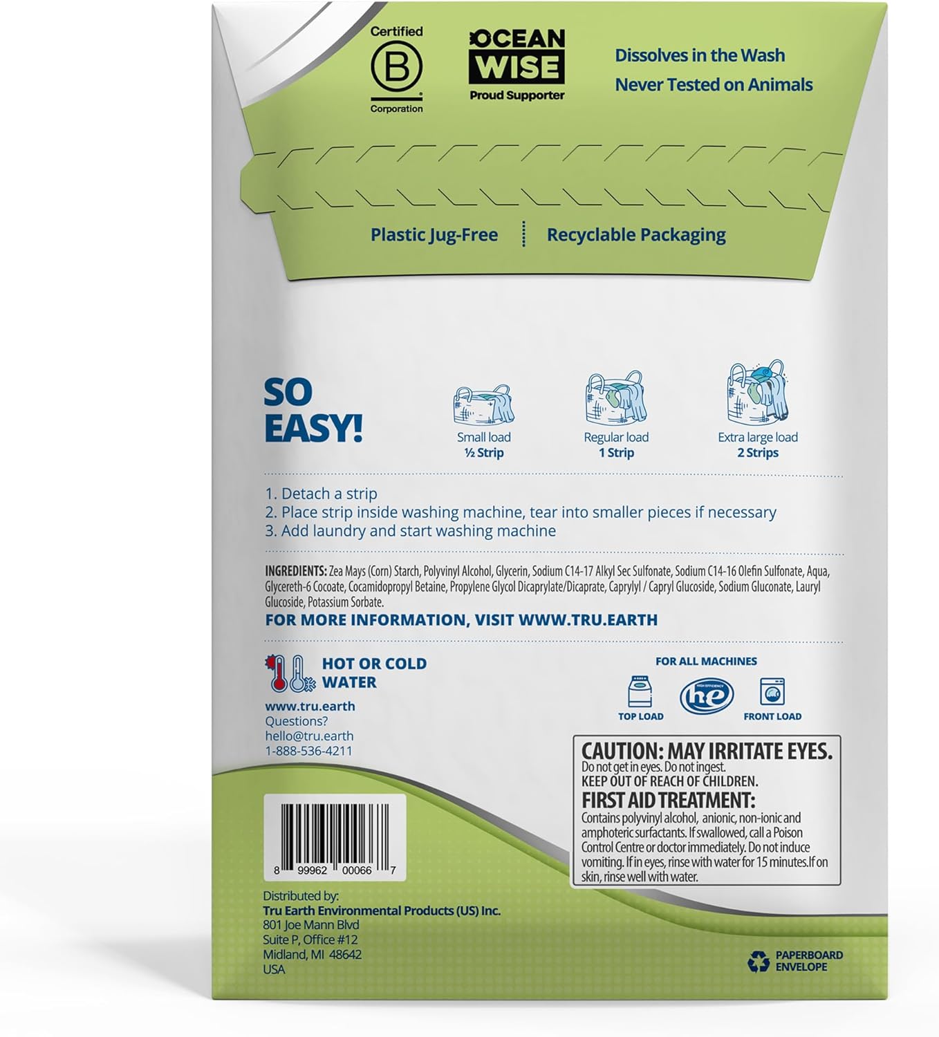 Tru Earth Platinum - Heavy Duty Laundry Detergent Sheets - Up to 128 Loads (64 Count), Fragrance Free - Ultra-Concentrated - Eco-Friendly Laundry Sheets - Image 2