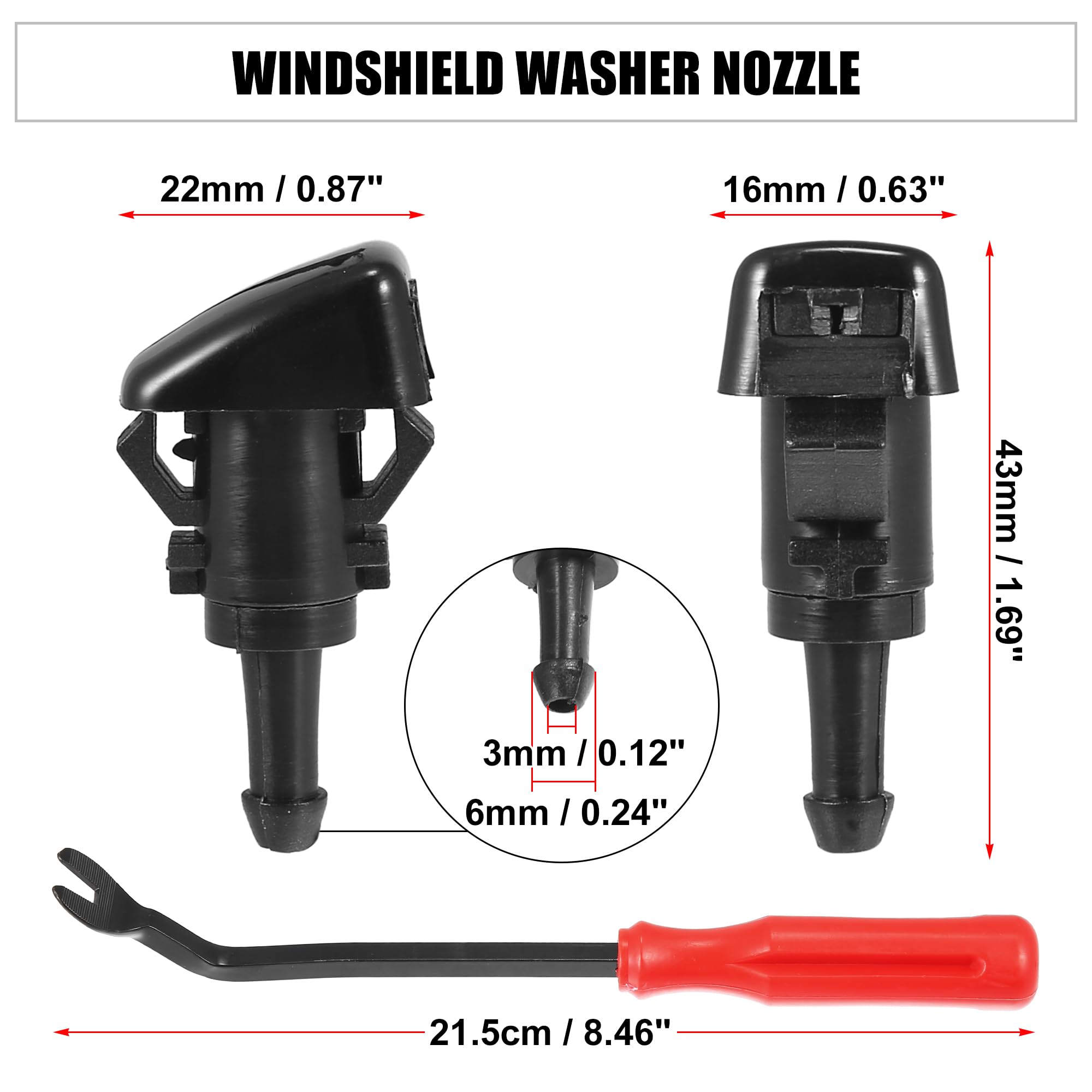 Pair Of Front Windshield Washer Nozzles For Chrysler, Dodge, Jeep, RAM – By CarBole