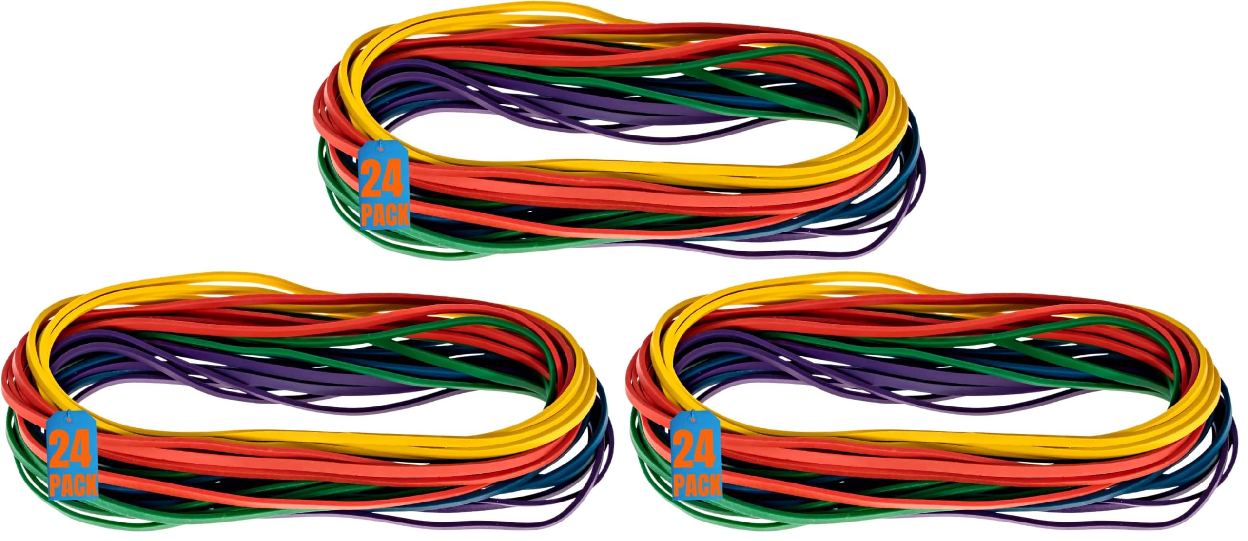 1InTheOffice Large Big Rubber Bands, 24/Pack (Pack of 3)