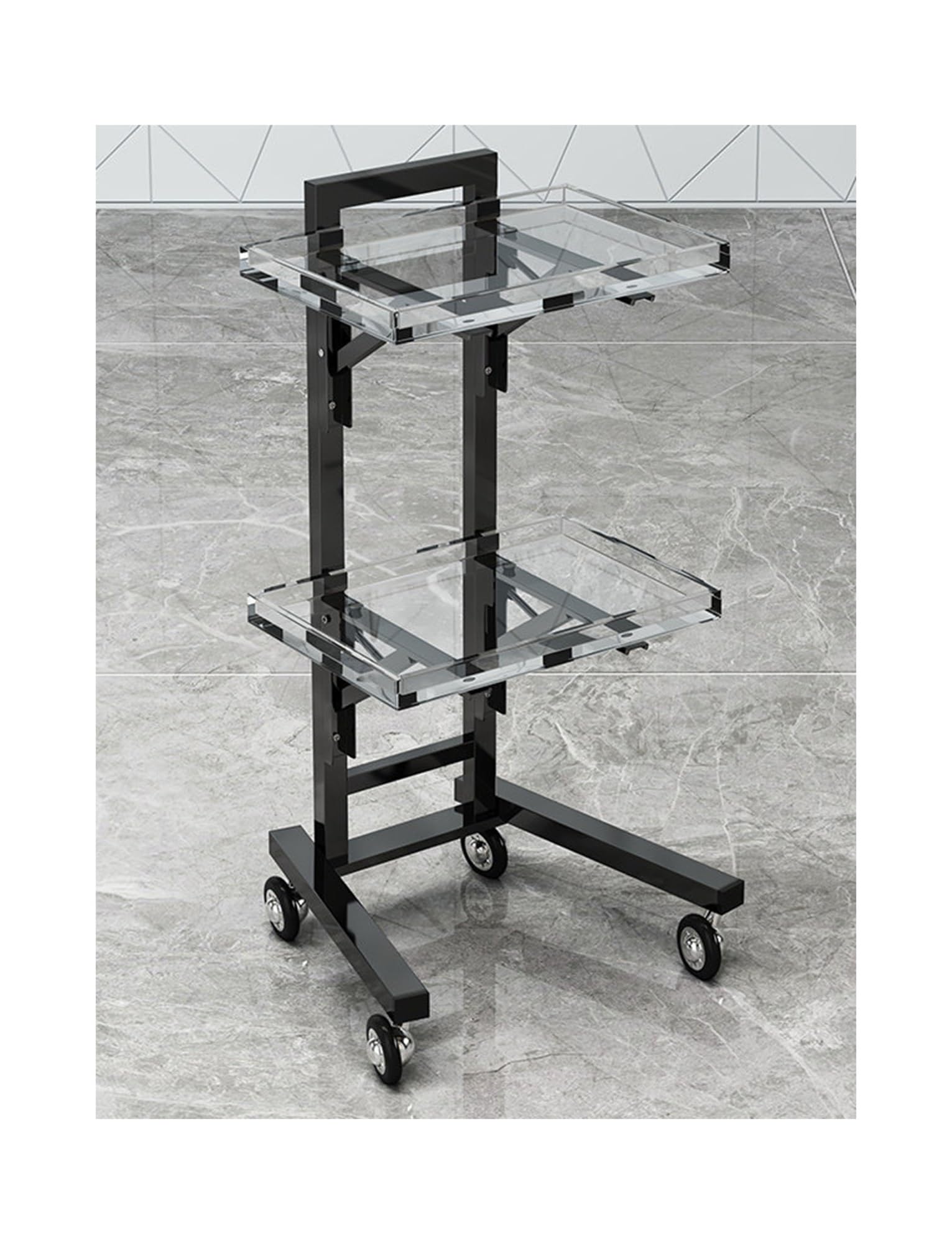 Chariot roulant pliable anti-encombrement pour tatouage et spa