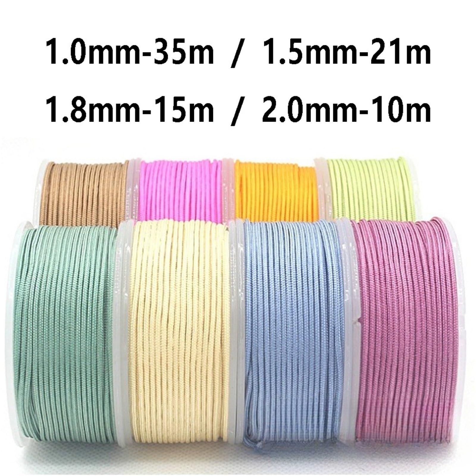 Lot de 5 cordons en nylon tressés pour la fabrication de bijoux, colliers, bracelets, colliers, nœuds chinois (violet clair) - 2 mm x 50 m