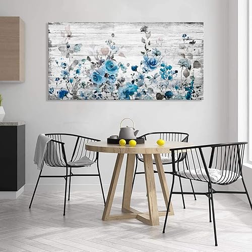 Miniatura 30 de Sxurmtiie Lienzo decorativo para pared, arte abstracto, fantasía azul, grafiti colorido sobre fondo blanco, 32 x 48 pulgadas, arte moderno